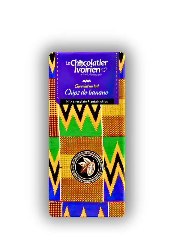 Tablette de Chocolat au Lait & Chips de Banane, le Chocolatier ivoirien