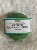 Savon-vetiver-cedre-acne-visage-bienfaits-meilleur-savon-naturel-kemet-market-Ayurveda-fabricant-savon-vert-artisanal-ajowan-poudre-indienne