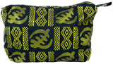 Grande Pochette Trousse wax noir doré tissu africain Adinkra gye nyame 