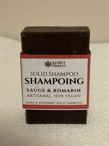 Shampoing solide romarin sauge cheveux secs crépus bouclés artisanal Kemet market made in france 