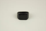 Bague homme tout noir annulaire acier inoxydable simple sans rien motif 
