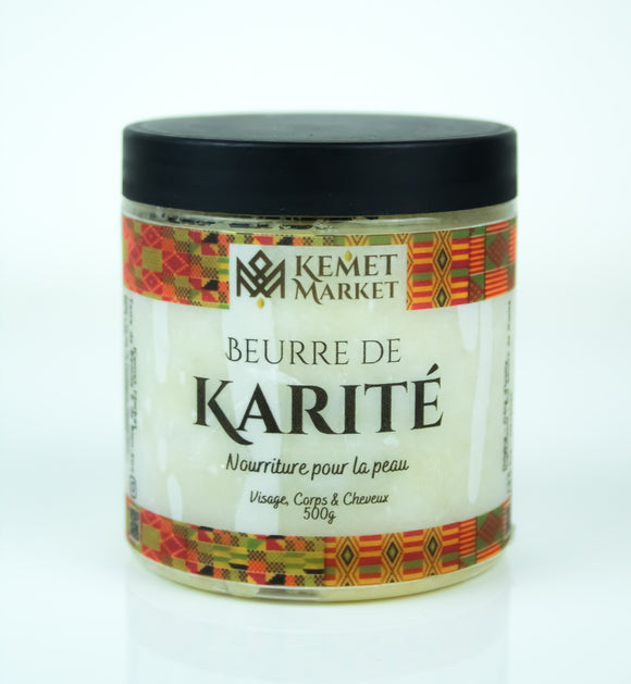 Pot de beurre de karité pur de Côte d’Ivoire – texture brute, couleur ivoire, 100% naturel