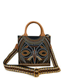 Sac femmes afro style wakanda ethnique chic couleur Bogolan marron noir doré brun styliste africain noir immortel Paris wax maison immortel Paris 