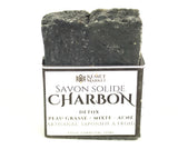 Savon solide cosmétique bio naturel charbon savon noir detox peau grasse acné peau mixte saponifié à froid. Savon vegan. Kemet Market produits naturels pas cher