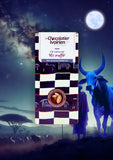 Chocolat au lait et riz souffle pagne tissu bleu Côte d’Ivoire le chocolatier ivoirien Kemet Market marque idée cadeau black owned